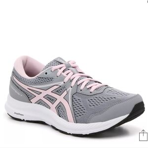 Asics Gray and Pink Athletic Shoes